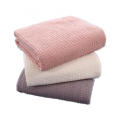 100% Cotton Breathable waffle sofa throw knit blanket